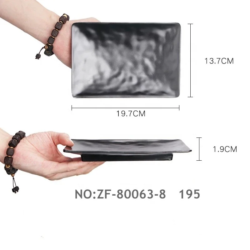 
TaiYuanMei Manufacture Food Grade Melamine Black Plate Wholesale HotPot BBQ tableware black plates for restaurant 