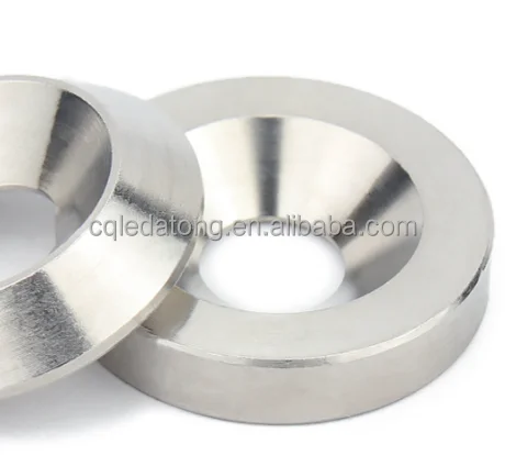 Custom 304 Stainless Steel M8 M10 M12 M16 Conical Solid Countersunk Washers  Gaskets Concave Convex Washers