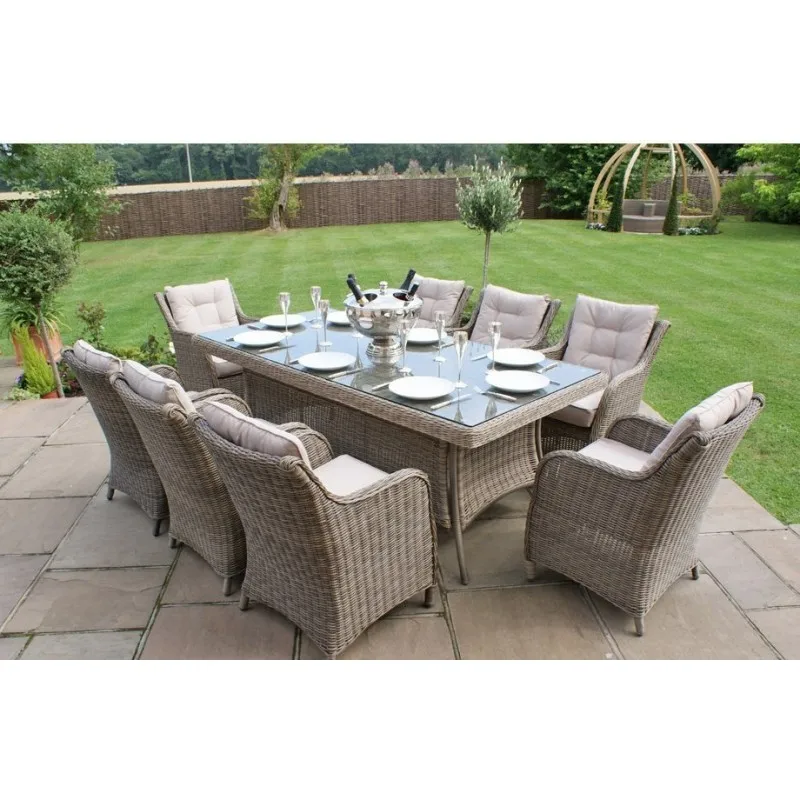 Green leisure ways pe rattan luxury dining room sets