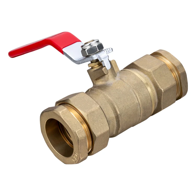 TMOK 25mm Water Supply Compression Isolation Brass Ball Valve  for Drip Irrigation Pipe