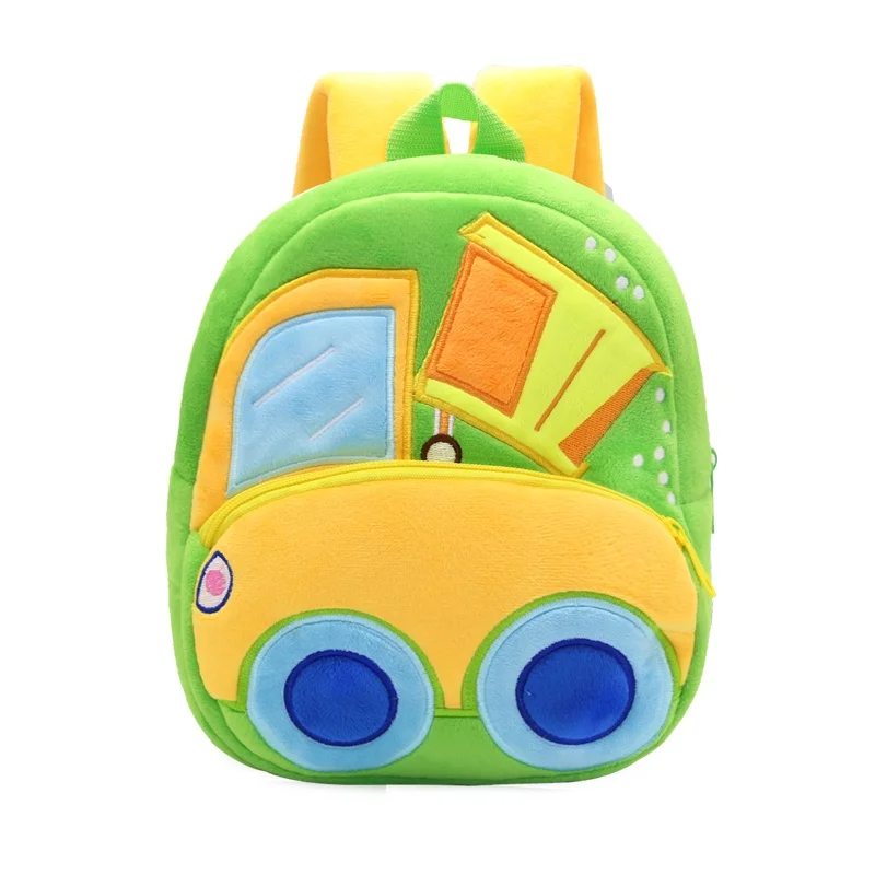 Cartoon 3D Excavator Tractor 2-4 Years Toddler Backpack Engineering Vehicles Backpack Children Kindergarten Schoolbag Baby