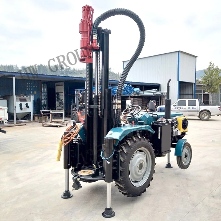 Deep geological tractor mounted water well drilling rig