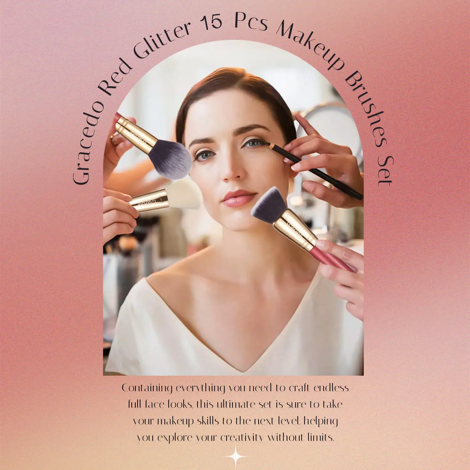 OEM Cosmetic 15/32pcs red Travel Luxury Private Label Face Soft Dense Synthetic Hair Wood Handle Cosmetic Makeup Brushes Set