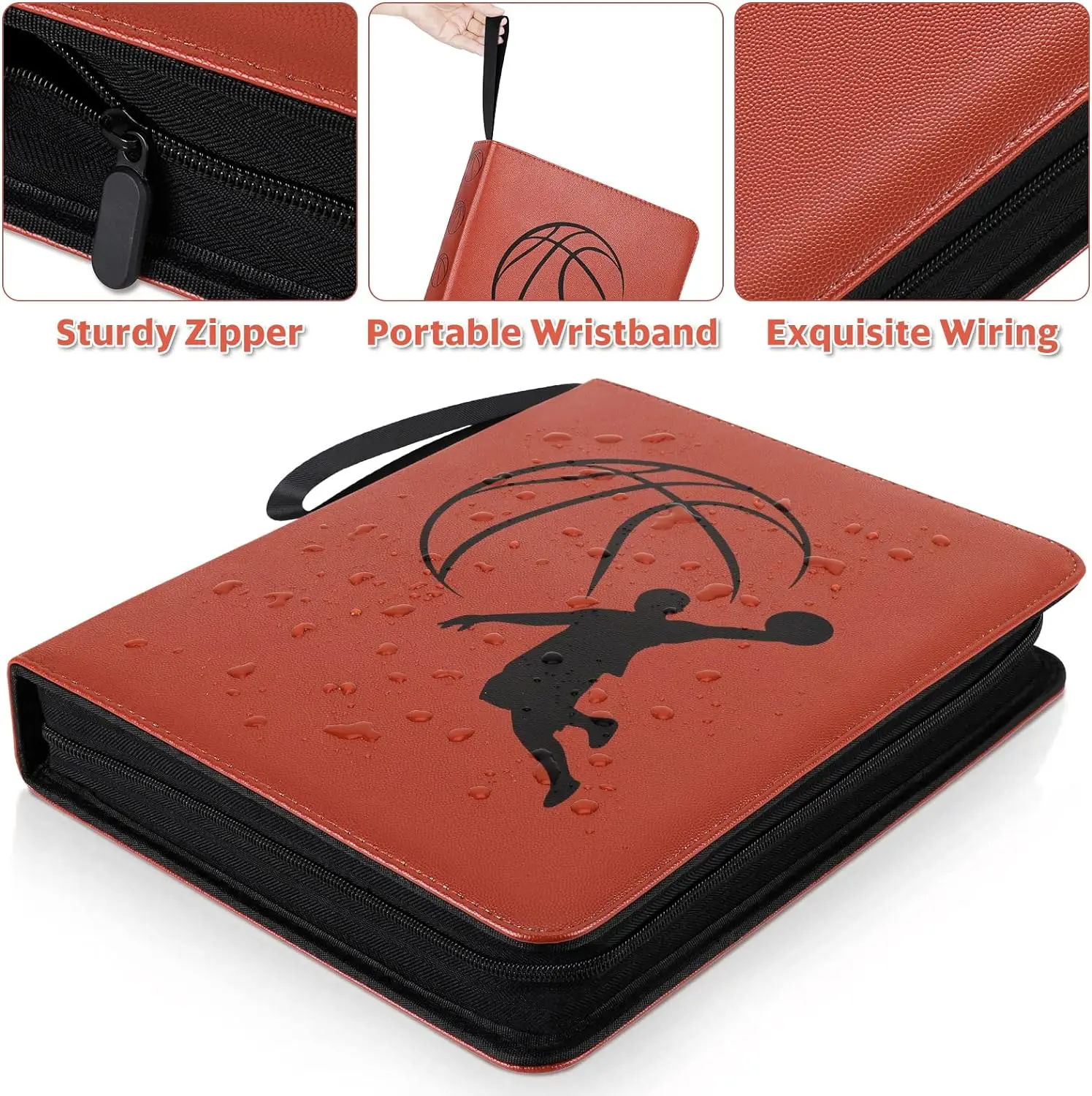 New Design Basketball Card Binder Sleeves Trading Cards Double Sided Pocket Page Album PU Leather Album Case