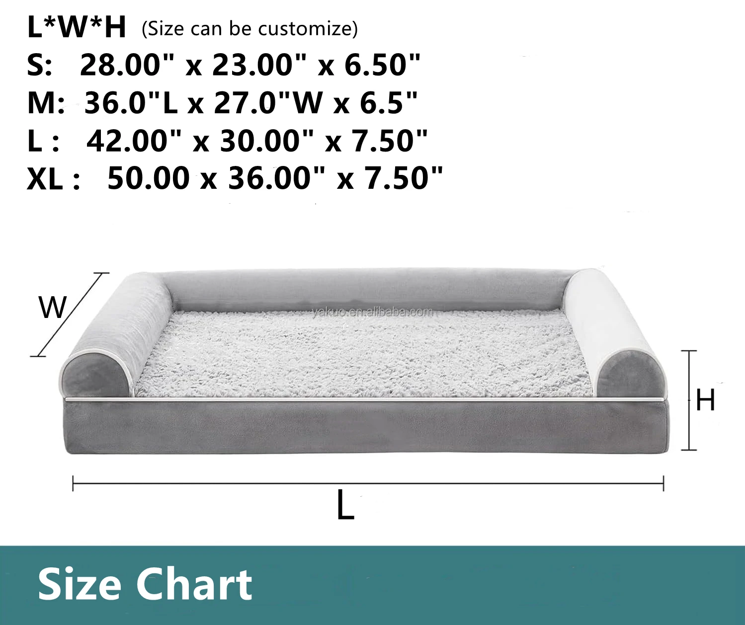 Premium U-shaped design Pet Dog orthopedic foam Sofa bed Washable Egg Crate Foam sofa shaped dog bed