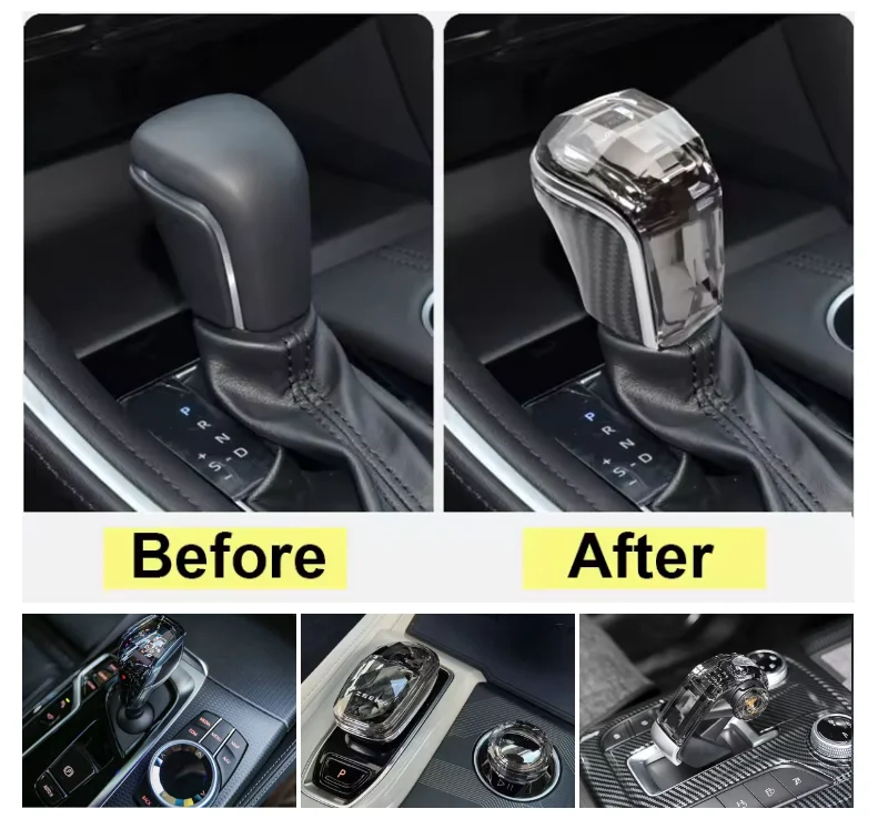 automobile shift knobs cover glass shift lever modification crystal glass