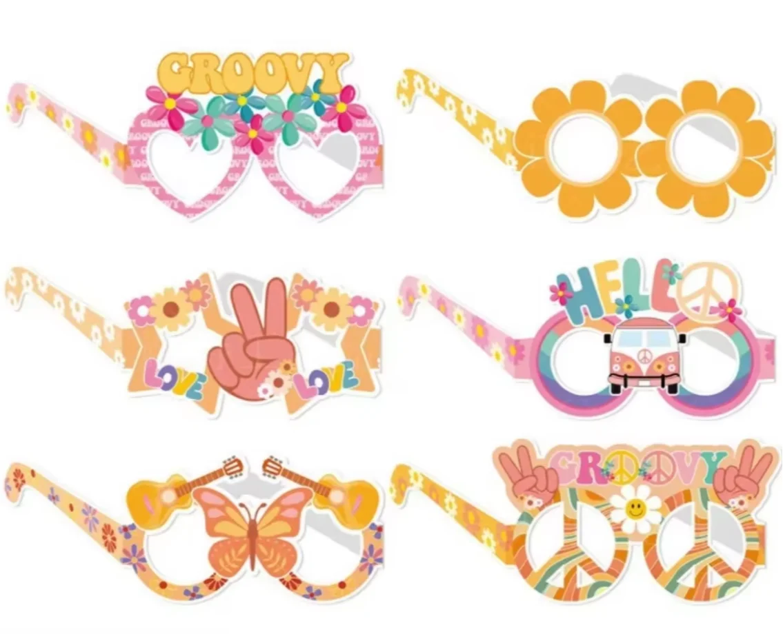 Модные Бумажные очки в стиле хиппи