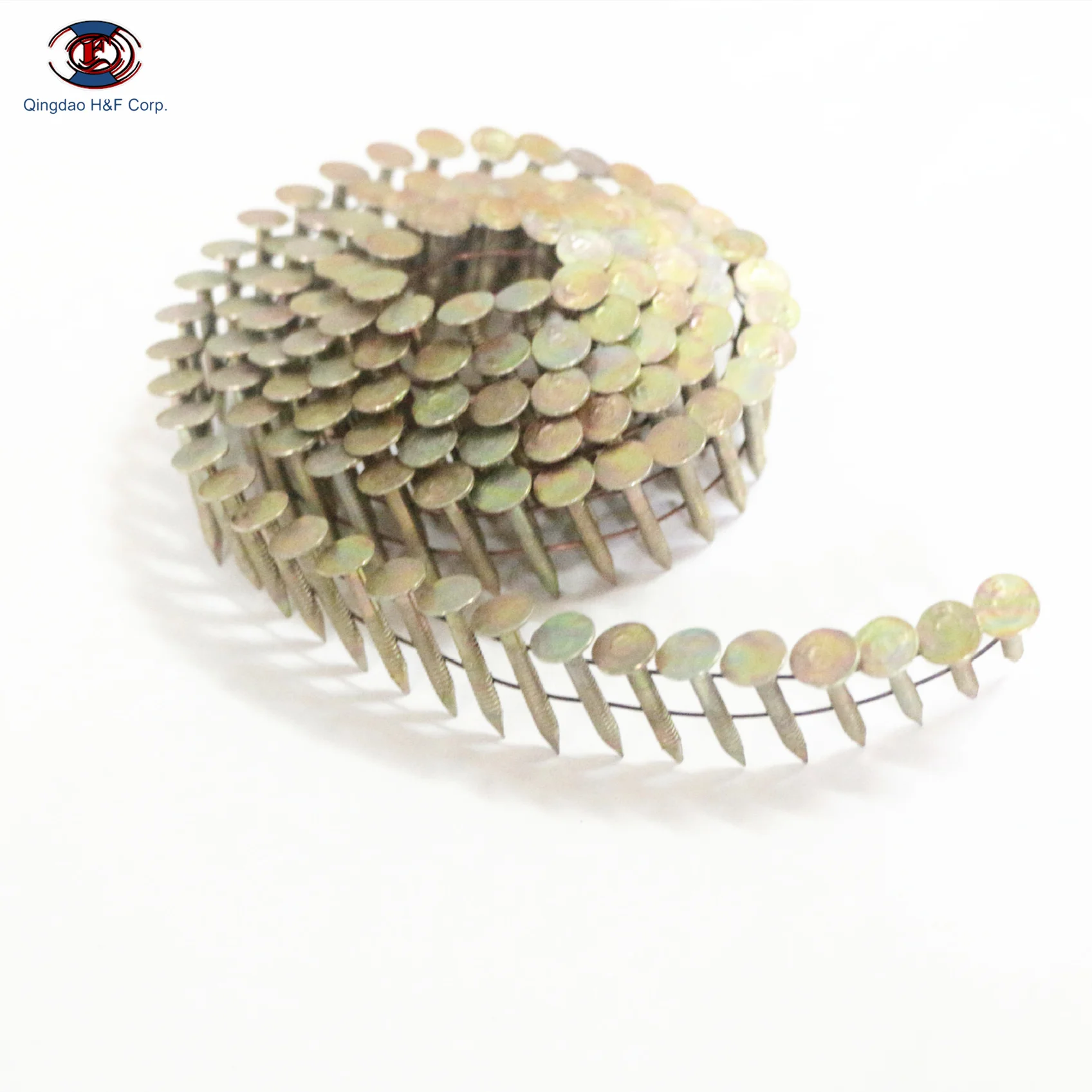 HF wholesale yellow coil nails roofing zinc galvanized 1 1/4 inch smooth coil roofing nails