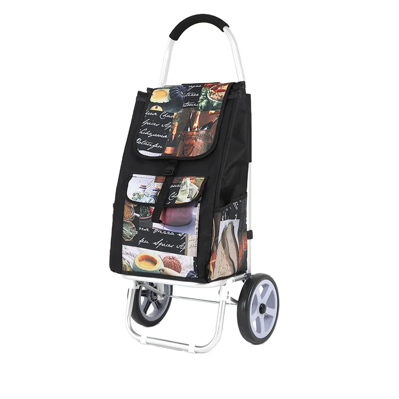 Custom design foldable wheel trolley shopping bag wholesale durable heavy duty detachable shopping trolley bag cart