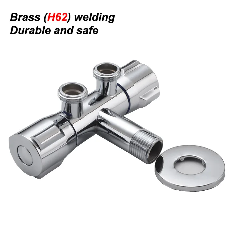 Modern Factory Wholesale 1 In 2 Outlet Two Way Brass Angle Valve Shower Mixer Valve Globe Angle Valve