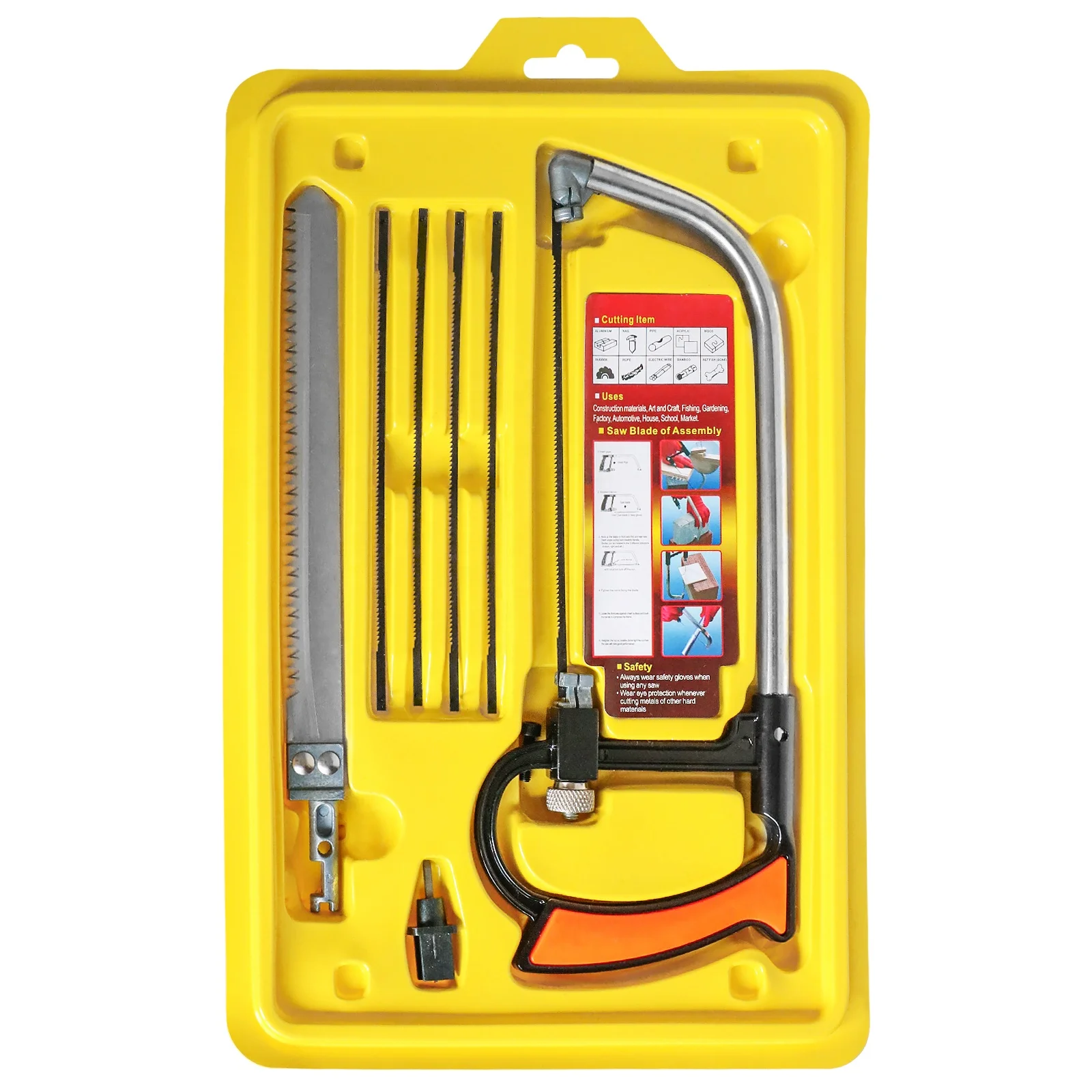 DIY Steel Metal Wood Glass Cutting Kit 6 Blades Woodworking Metalworking Multi Purpose Hand Saw