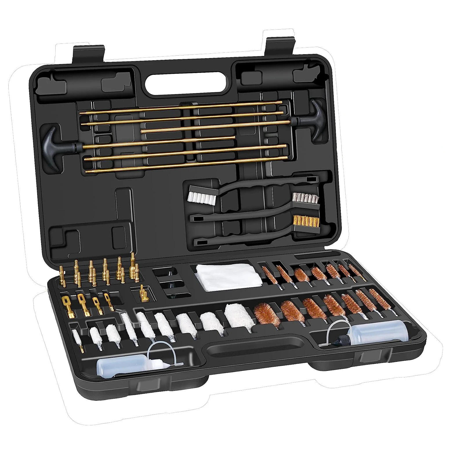.170/.204/.22/.25/.27/.30/.38/.41/.45/.50/20ga/12ga Caliber Portable Eva Case universal  cleaning brush kit