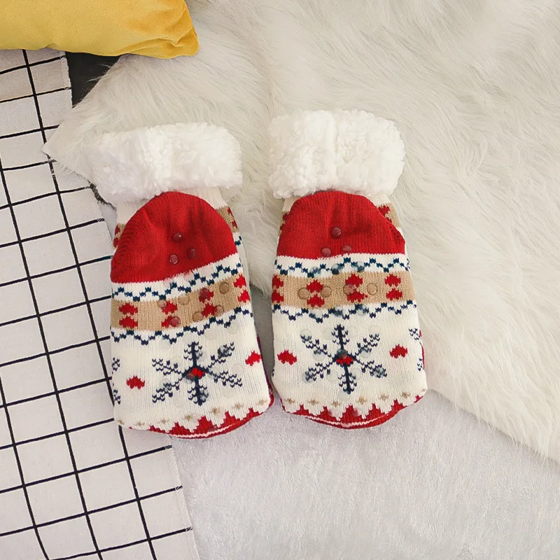 Women Fuzzy House Christmas Socks Indoor Winter Warm Furry Winter Socks