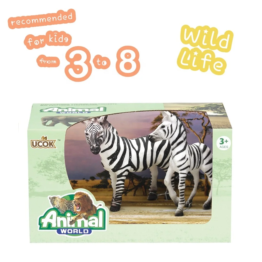 2021 best selling Wild Life Realistic Animal Toys for Boys and Girls 3-8 Years Old, Zebra Family