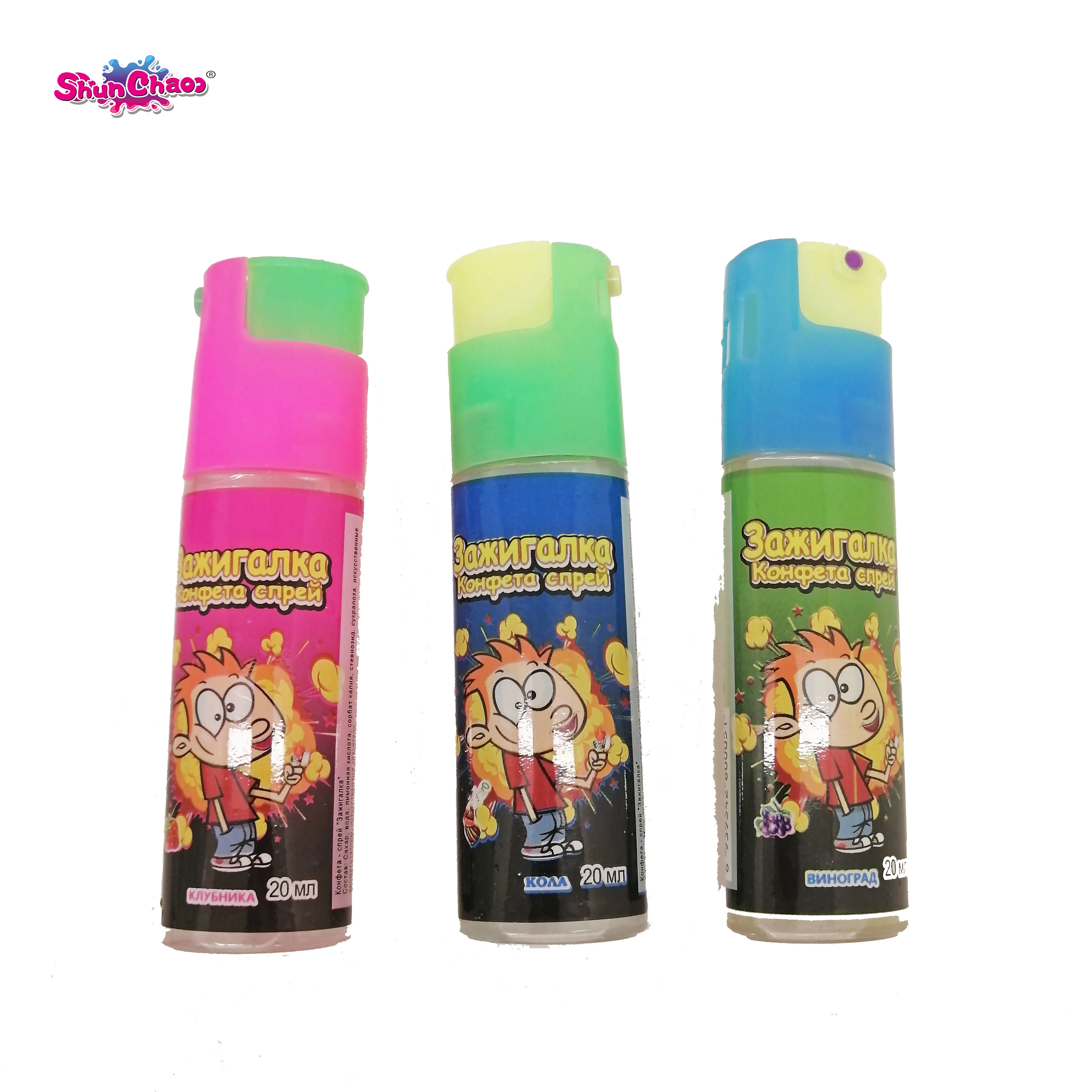 Classic Fashionable lighter Unique Crazy Mixed Fruit Flavor Spray Candies