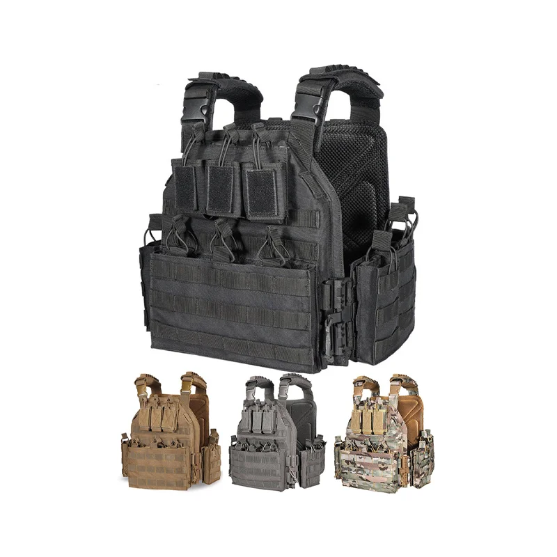 China Hot Sale Chaleco Tactico Gear Plate Carrier Combat Vest Jacket with Molle 1000D Body Protection Tactical Vest Chest Rig