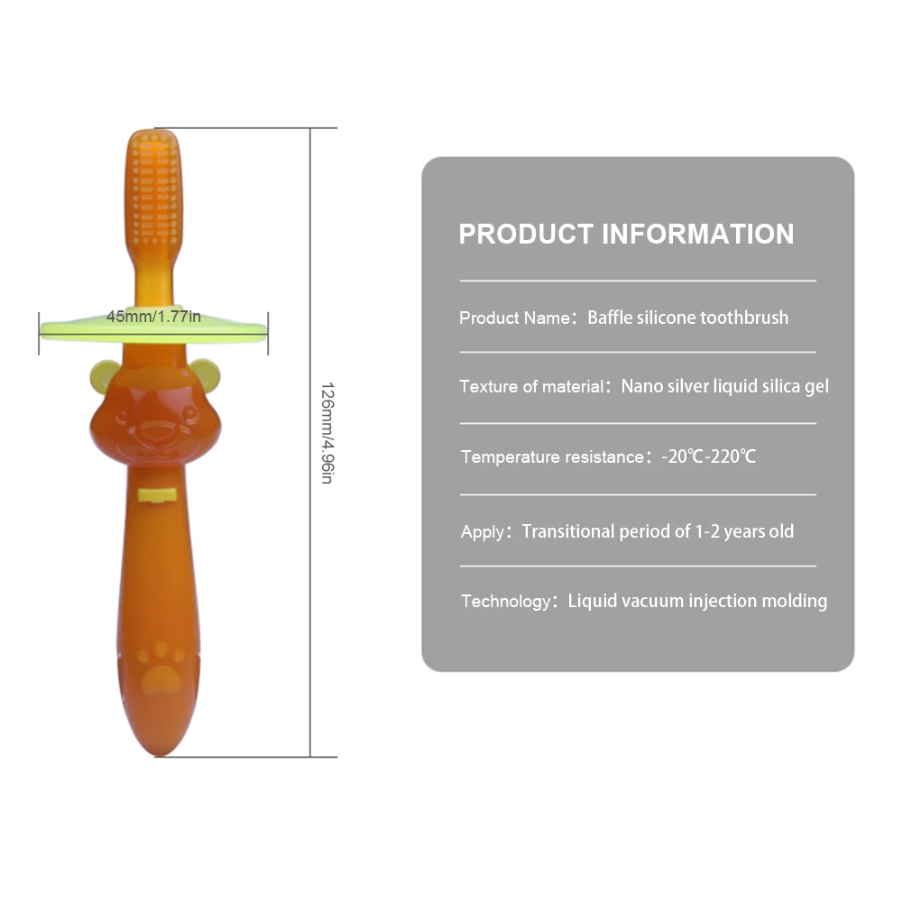 
High Quality Food Grade Nano Silicone Baby Toothbrush For Kids Cleaning Tooth 