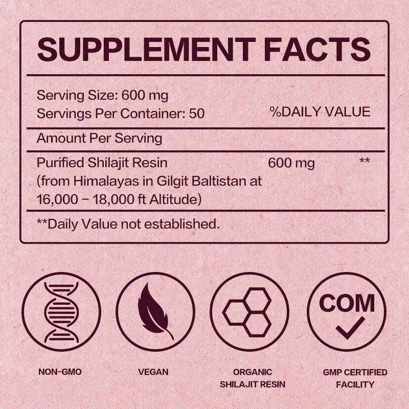 Gold Grade 100% Pure Himalayan Shilajit with Fulvic Acid & 85+ Trace Minerals Complex for Energy & Immune Support