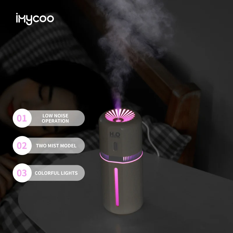 IMYCOO New Arrival Ultrasonic Mini air Humidifier Portable Usb Small Cool Mist Car air Humidifier with Lights