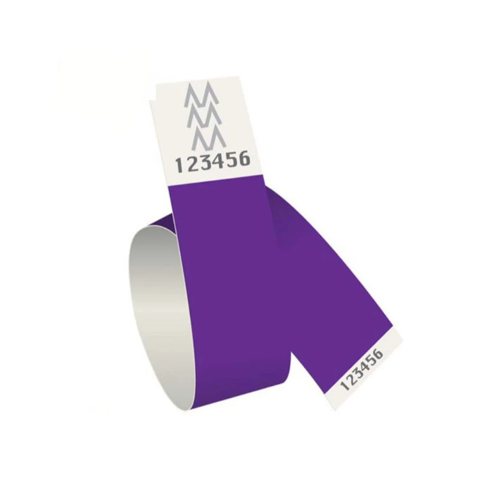 Customized Logo Cheap Disposable Waterproof Paper Printable RFID Tyvek Wristbands With Serial Number