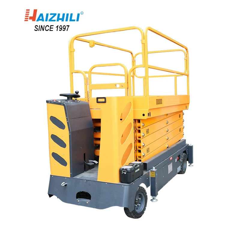 Handling equipment 4 wheels steering self-propelled scissor lift platform electric aerial work platform