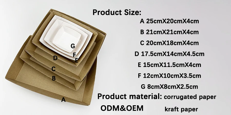 Hot Selling Custom Printed Logo Biodegradable Cheap food packaging trays food storage tray Corrugated Food Tray