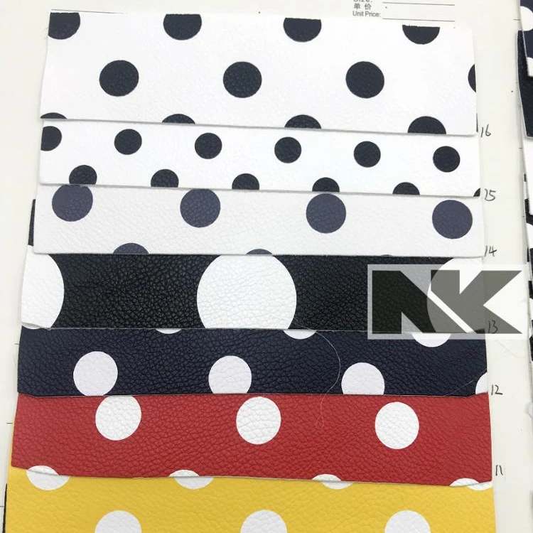 P163 кожа под заказ мягкая личи черно-белая в горошек искусственная кожа PU для сумок, сумок, аксессуаров, крафт-принадлежностей