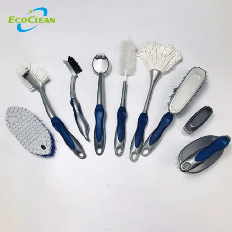 EcoClean Factory BSCI Customized logo Comfort Grips Iron handle style tile grout and floor corner Scrubber Brush