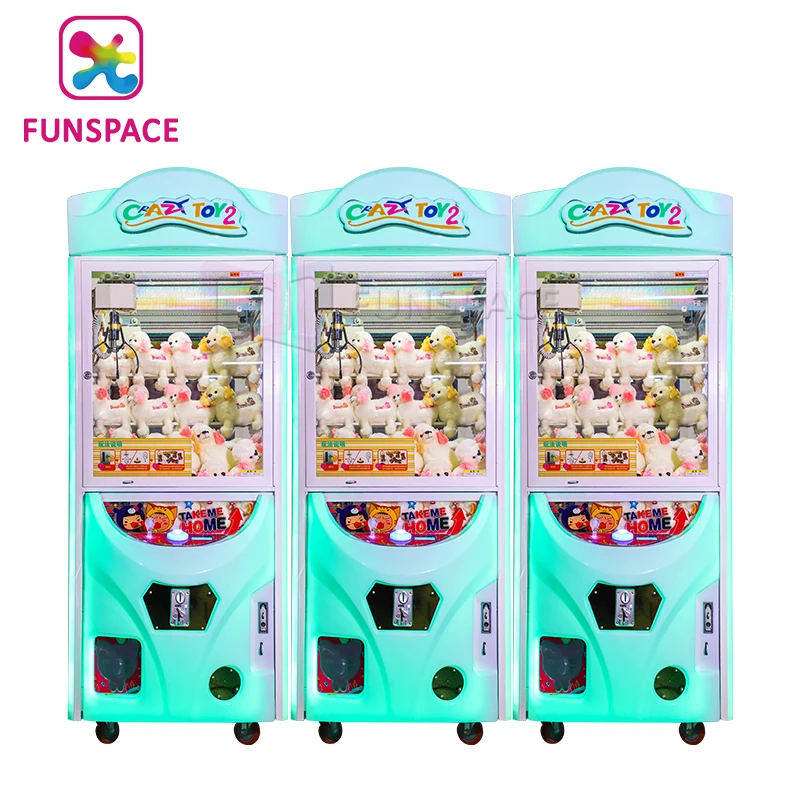Coin Operated Game Machine Crazy Claw Toy 2 Doll Machine for Children Recreation Center