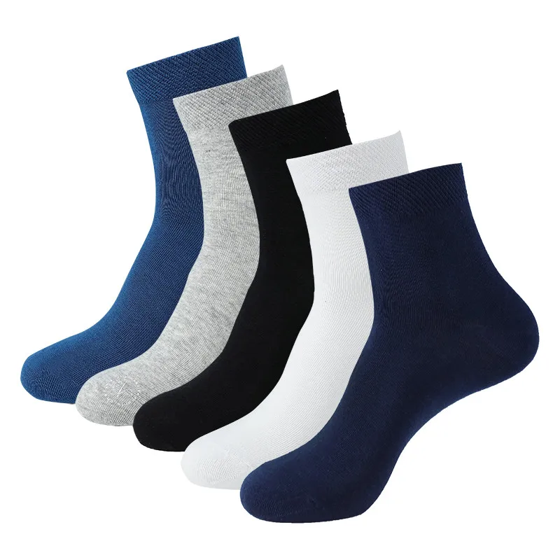 Custom logo Low MOQ men solid color high quality dress bamboo socks