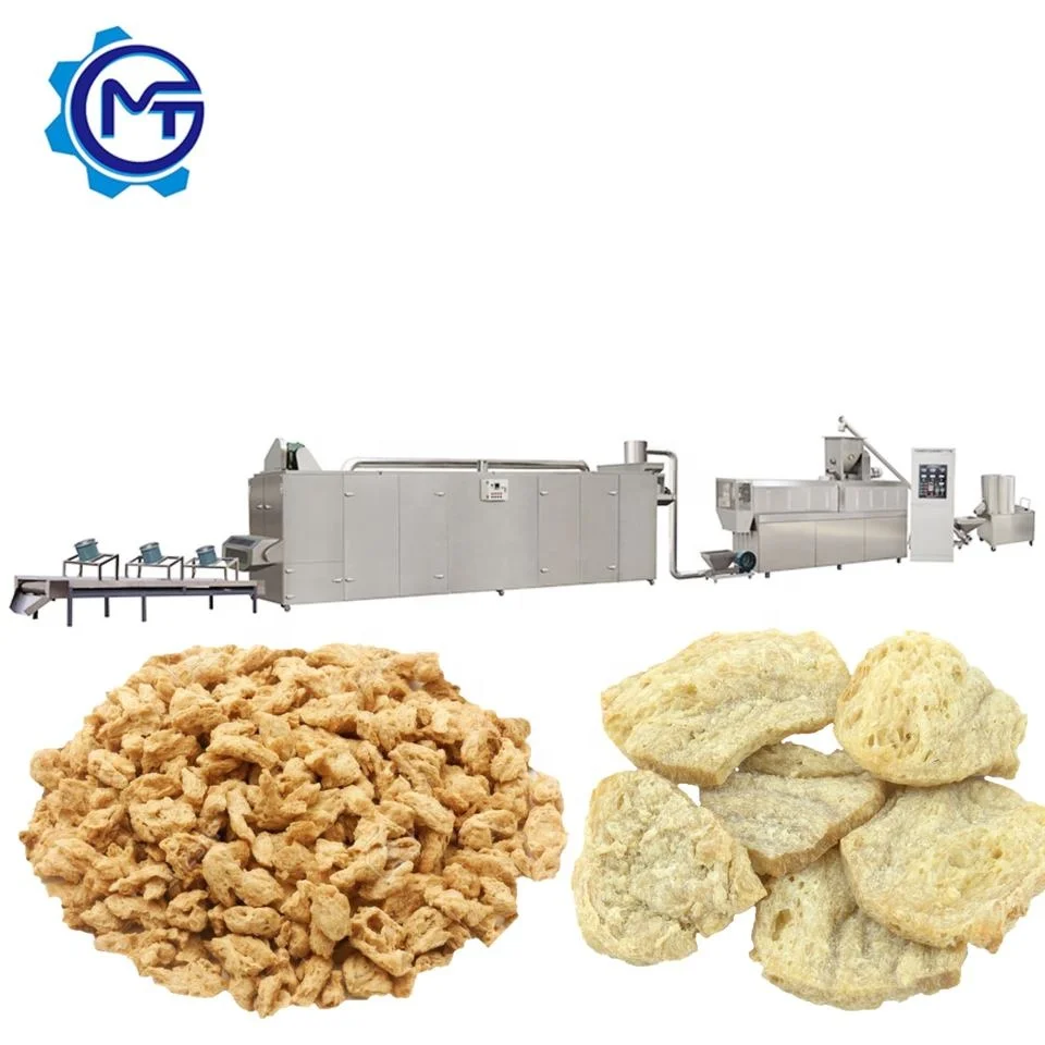 twin screw extruder textured soya meat making machine soy protein production line