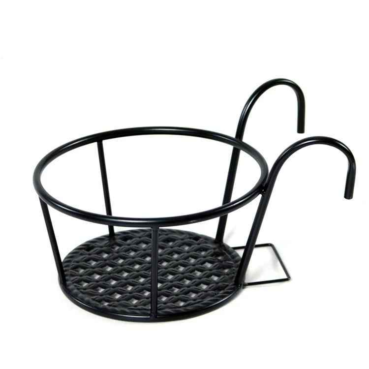 Подставка для растений без установки, металлическая стойка для цветочных горшков, держатель с вешалкой, подвесная на перила для украшения балкона