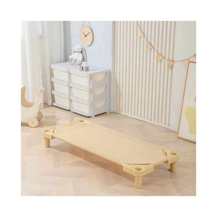 Kids Single Bed For Kindergarten Preschool Daycare Nursery Creche Resting Bed Stackable Space Saving Cot