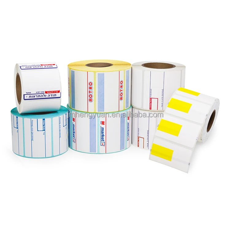 Print Color Logo Direct Thermal Scale Label 50x25 50x30 58x40 58x60 60x40 Barcode Sticker Self Adhesive Paper Thermal Label