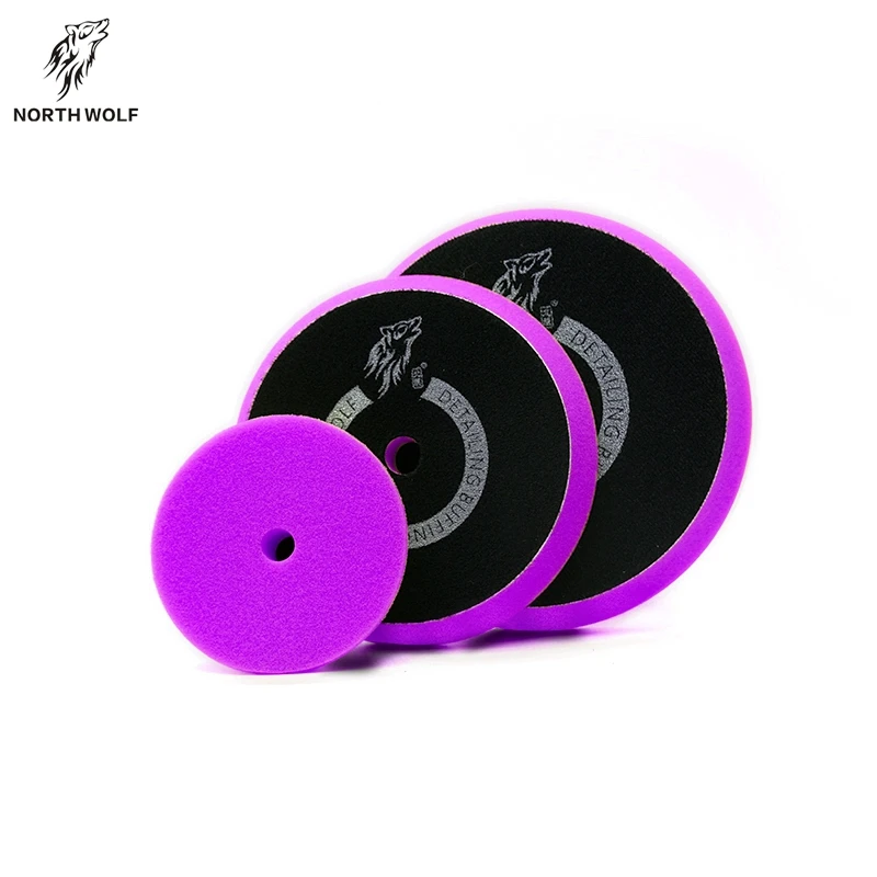 Private Logo cars pad purple foam buffing pad for middle cut