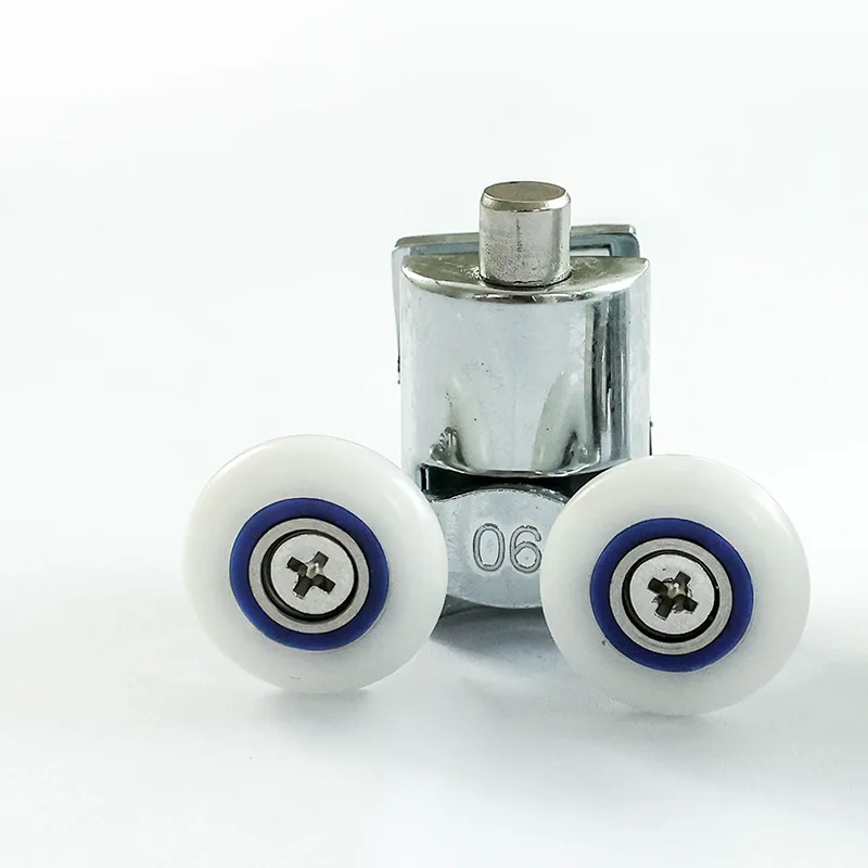 A-87 A-88 High Quality Square Double Two Wheel Zinc Alloy OEM ODM Curved Double Shower Glass Sliding Door Brass Roller