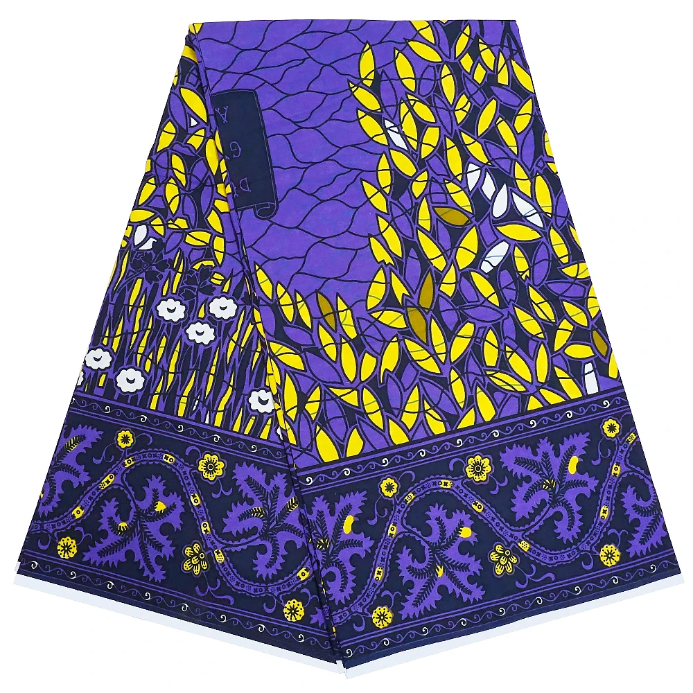 High Quality Chinese Manufacture pagne africain Wax Print African Ankara Real Wax 100% Cotton Block printing  For Making Clothes
