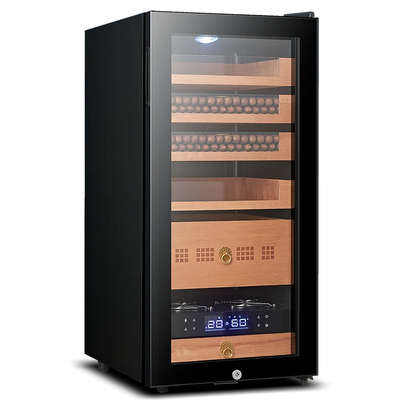 Compressor Tobacco Box Cigar Humidor Adjustable Thermostat Mini Cigar Cases Cedar Wood