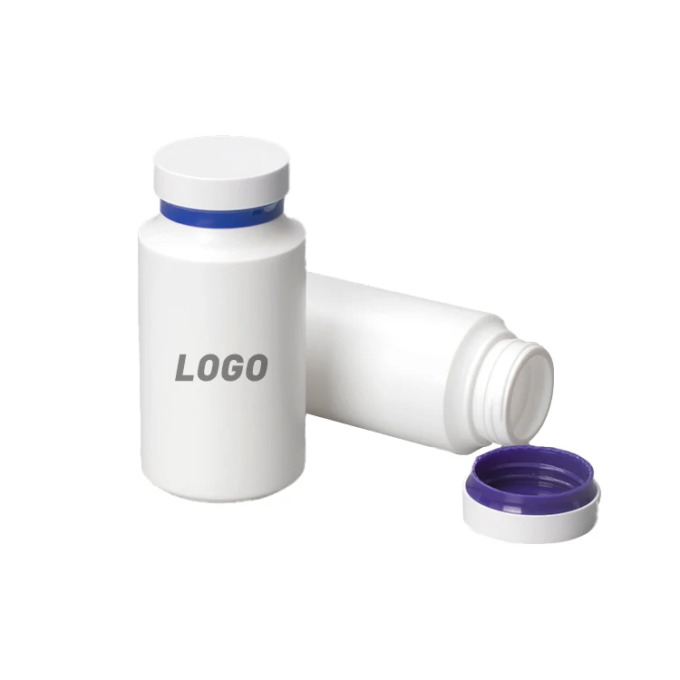 Wholesale empty white pill medicine capsule bottle packaging with logo