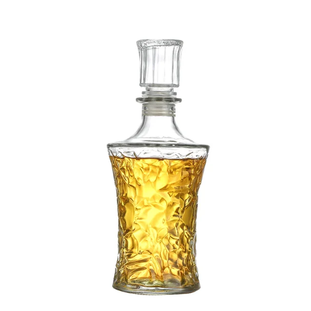 230ml 520ml 970ml Cut Creative Vase Shape Clear Glass Drinking Decanter Spirit Bottle Pot With Caps For Whisky Alcohol Wine