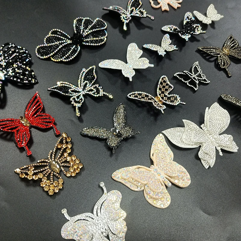 Multi design wholesale rhinestone butterfly flower shoe accessories decoration