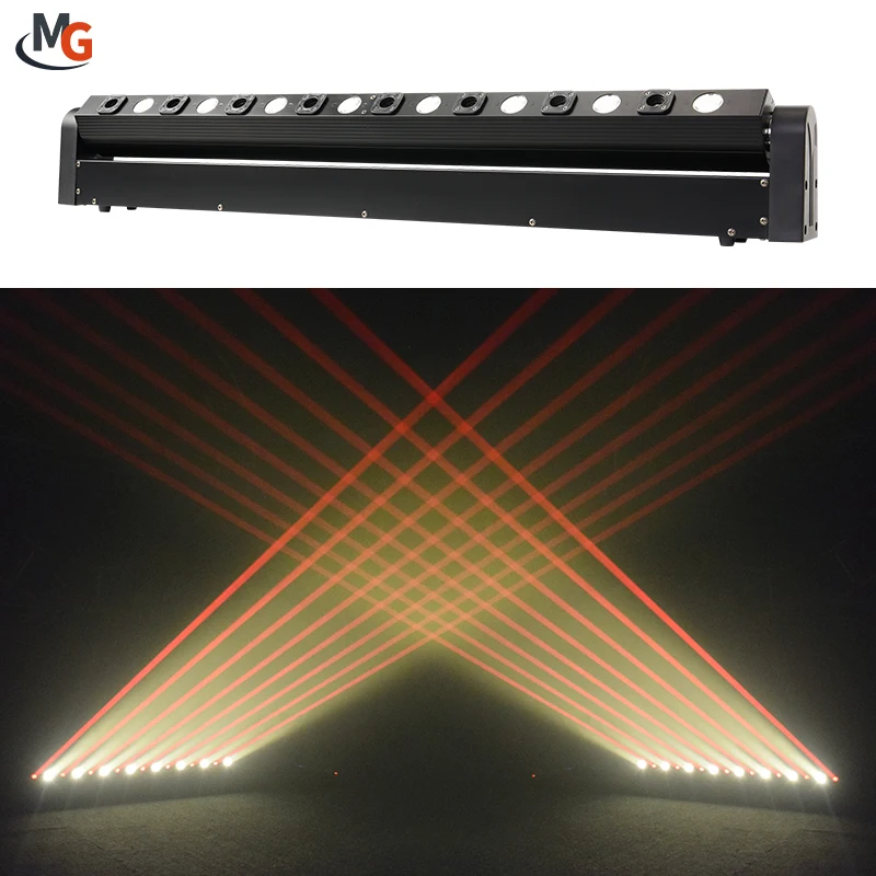 500MW 8 Eyes Moving Head Beam + 8pcs Moving Head Red Laser Bar Light Laser Stage Projector High Quality Laser Show Light