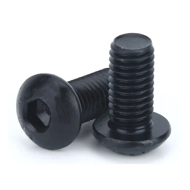 Metric 10.9/12.9 Grade M2-M16 Black Oxide round Hexagon Socket Cap Button Head Screw 100pcs Bolts Product