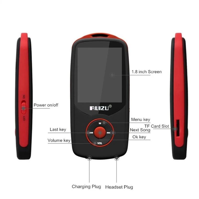 Новый MP3-плеер RUIZU X06 BT Sport с 4 ГБ/8 ГБ экраном 1 8 дюйма высококачественный Hi-Fi музыкальный плеер поддержкой FM рекордер электронная