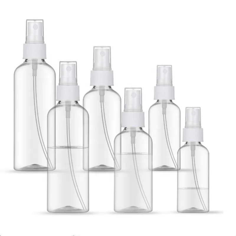RTS PET 3.4oz 100ml 100 Pink Transparent Blue Plastic Bottle  Mist Spray Bottle For Liquid Packaging