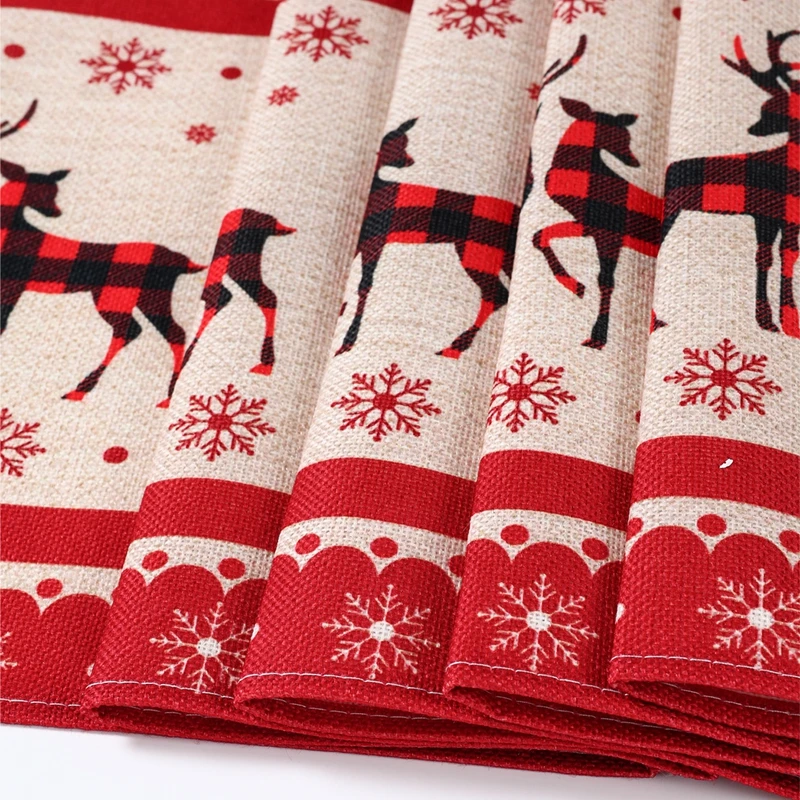 Christmas Gnome Doll Table Runner Santa Claus Table Flag Navidad Natal Noel Table Runner Linen Christmas Decoration