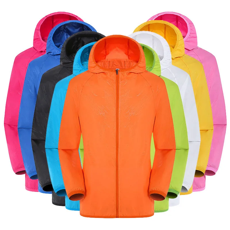 11 Colors Outdoor Sports Rain Coat Windbreaker Hoodie Jacket Coat With Zipper Windbreaker Jacket for Hiking fishing climbing
