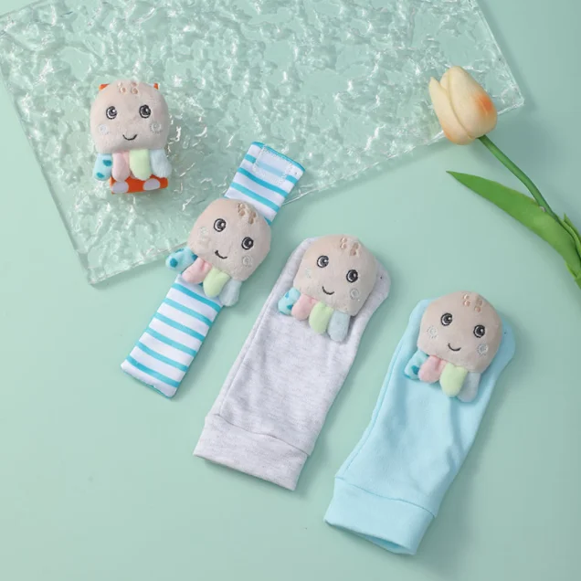 Newborn Infant  Boy Girl Arm Hand Bracelet  Feet Leg Ankle Sock  baby toys rattle