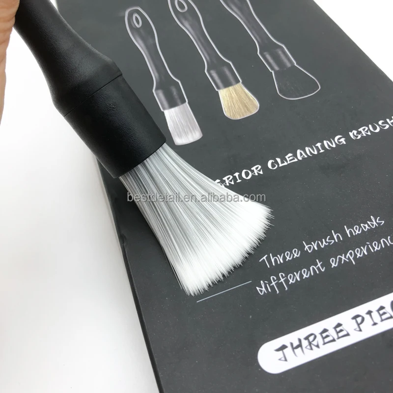3-pack Multi Interior Detailing Brush Set for Auto Car Wash Cleaning Brush