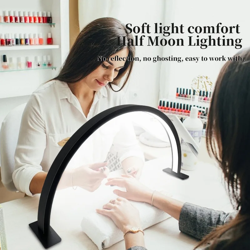 Half Moon Manicure Lamp Indoor Beauty Salon Lighting Floor Table Lamp LED